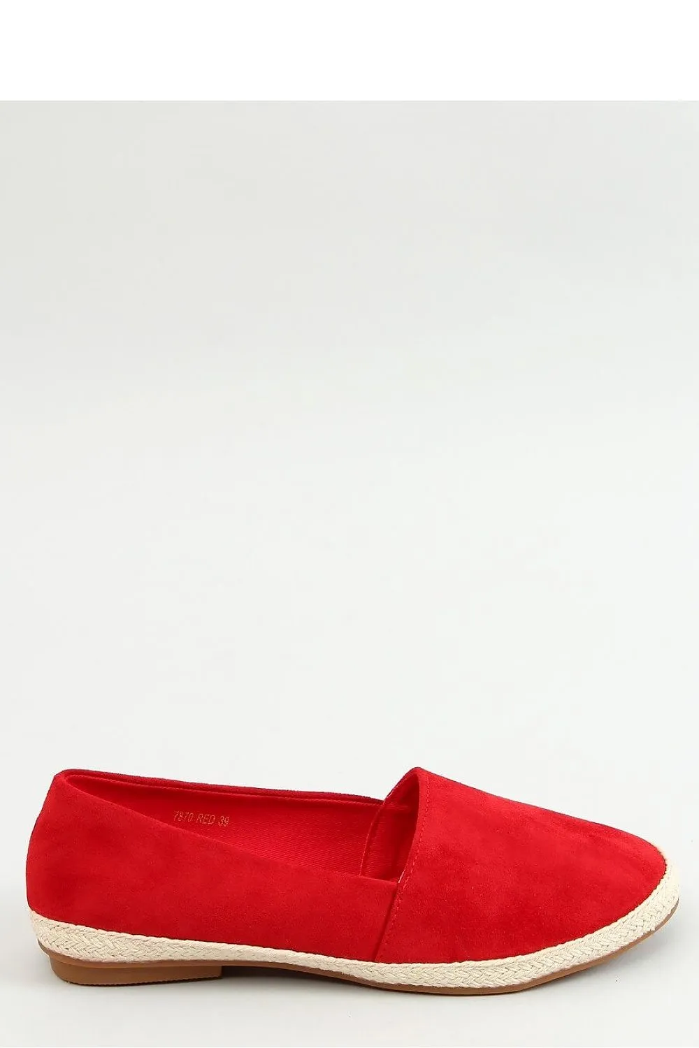 Scarlet Suede Espadrille Ballet Flats