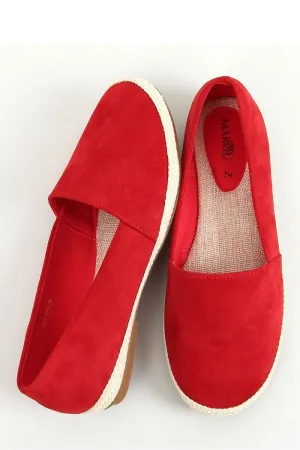 Scarlet Suede Espadrille Ballet Flats