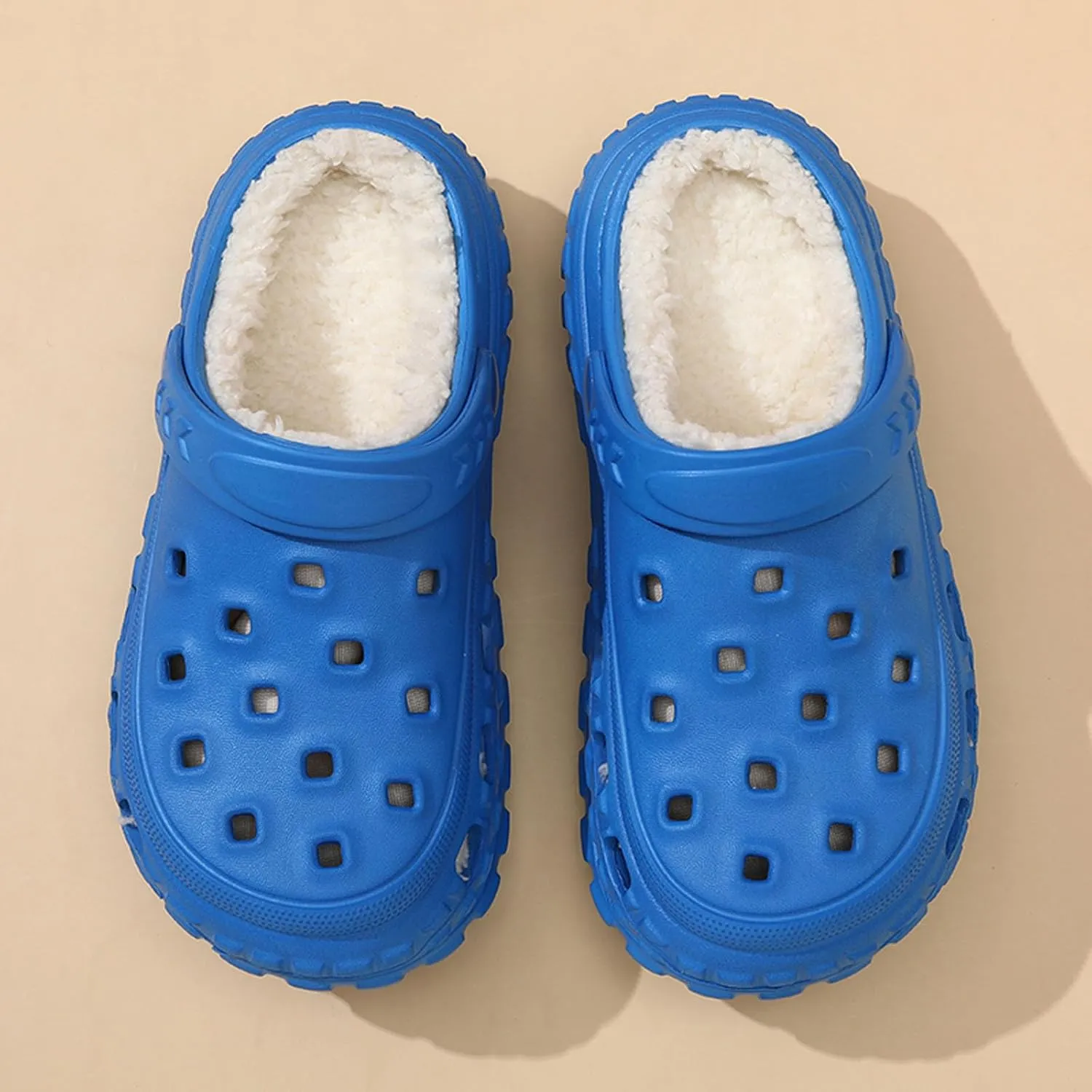 SECHRITE Boys Girls Fur Lined Clogs Garden Shoes for Kids Winter Fleece Lined Mules Indoor Outdoor Home House Slippers
