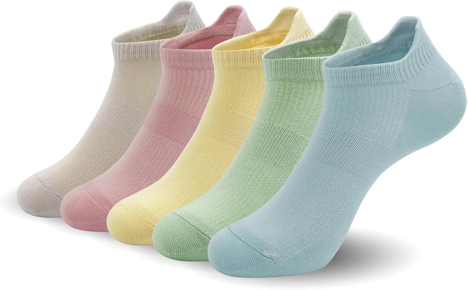 SERISIMPLE Women Ultra Thin Socks Viscose Bamboo Low Cut No Show Ventilating Ankle Anti Odor Arch Support Mesh Socks 5 Pairs