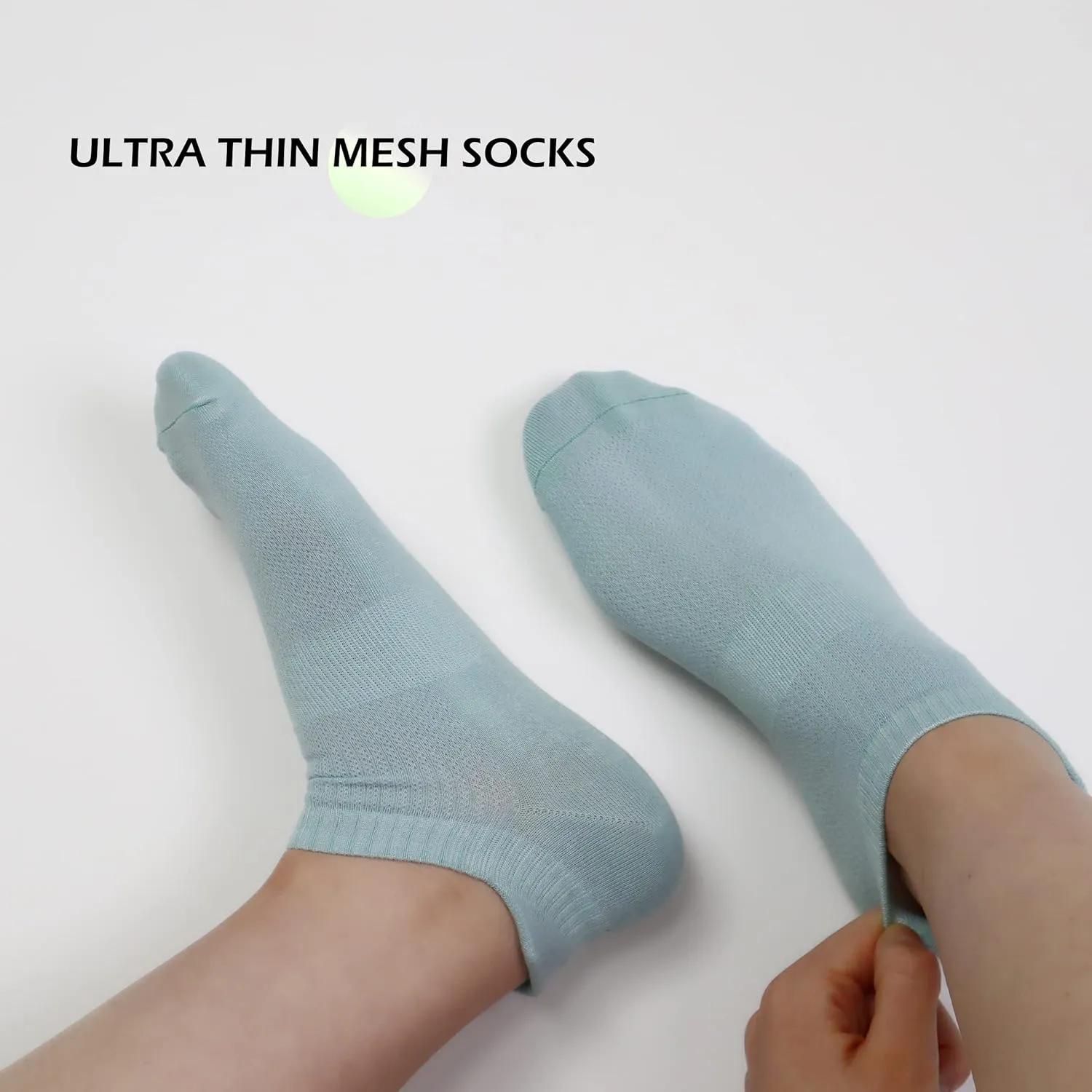 SERISIMPLE Women Ultra Thin Socks Viscose Bamboo Low Cut No Show Ventilating Ankle Anti Odor Arch Support Mesh Socks 5 Pairs
