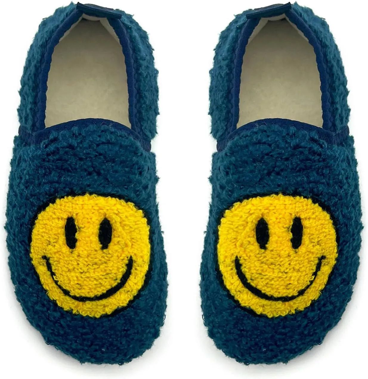sharllen Smile Face Slippers Kids Girls Boys Plush Cute Warm Soft Happy Face Socks Slippers Shoes Fuzzy Cozy Non-Slip Toddler Slide Slippers for Little Big Kids Winter Indoor Outdoor
