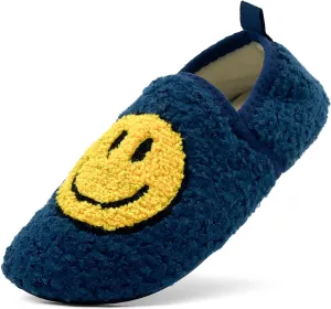 sharllen Smile Face Slippers Kids Girls Boys Plush Cute Warm Soft Happy Face Socks Slippers Shoes Fuzzy Cozy Non-Slip Toddler Slide Slippers for Little Big Kids Winter Indoor Outdoor