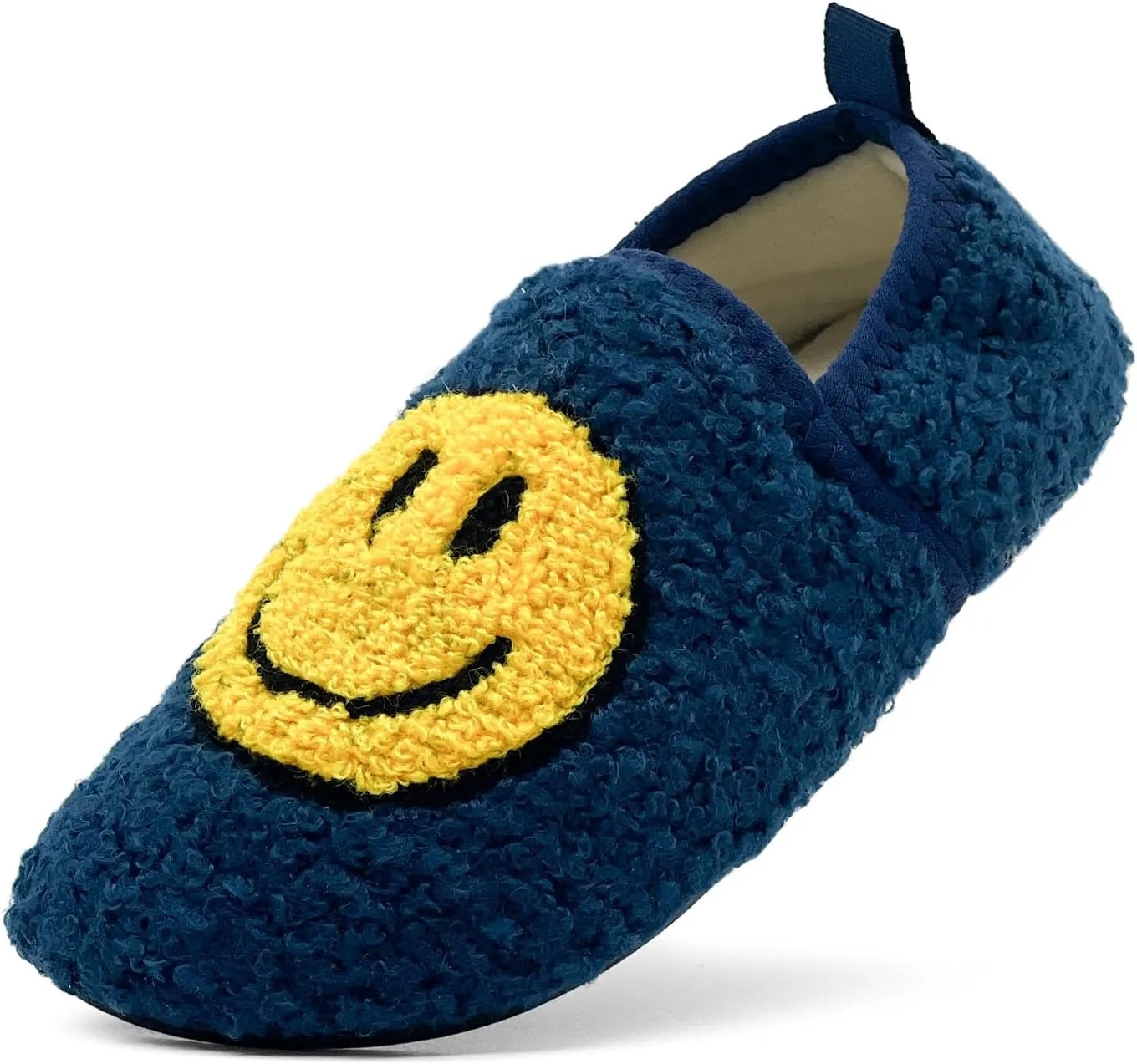 sharllen Smile Face Slippers Kids Girls Boys Plush Cute Warm Soft Happy Face Socks Slippers Shoes Fuzzy Cozy Non-Slip Toddler Slide Slippers for Little Big Kids Winter Indoor Outdoor