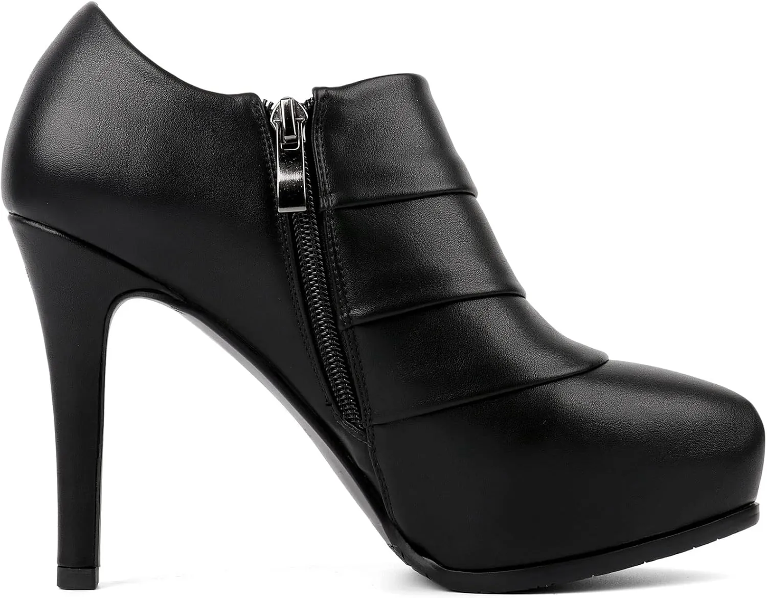 SHEMEE Women's Platform Stiletto High Heel Ankle Booties Thin Heels Pumps Side Zip Short Boots Shoes