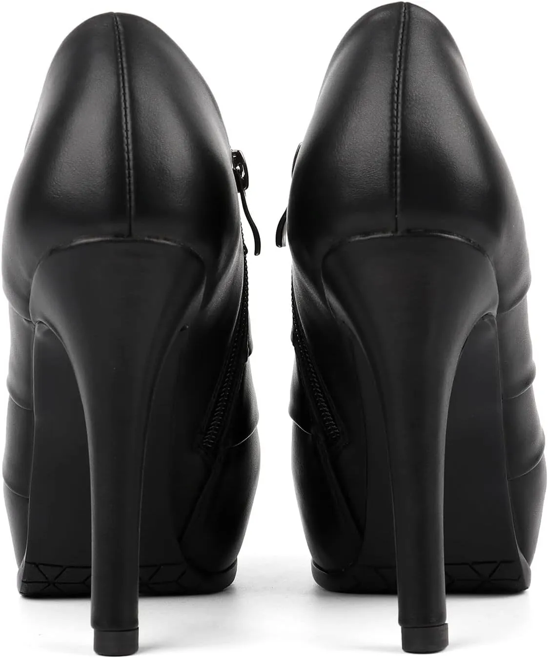 SHEMEE Women's Platform Stiletto High Heel Ankle Booties Thin Heels Pumps Side Zip Short Boots Shoes