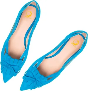 SHODENSE Women Flats Shoes Bow Pointed Closed Toe Ballet Flats Comfy Slip On Tassel Flats Cutout Suede Wingtip 4-11 M US