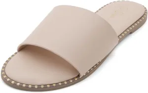 Shoe Land Women’s Flat Sandals 2025 – Comfortable Slide Sandals with Cushioned Footbed | Dressy Open Toe Summer Sandals for Beach, Travel & Everyday