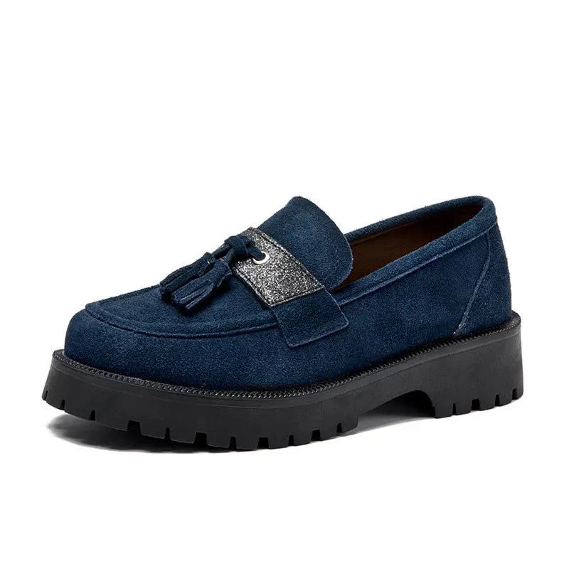 Shoes Female Suede Genuine Leather  British Style Spring
