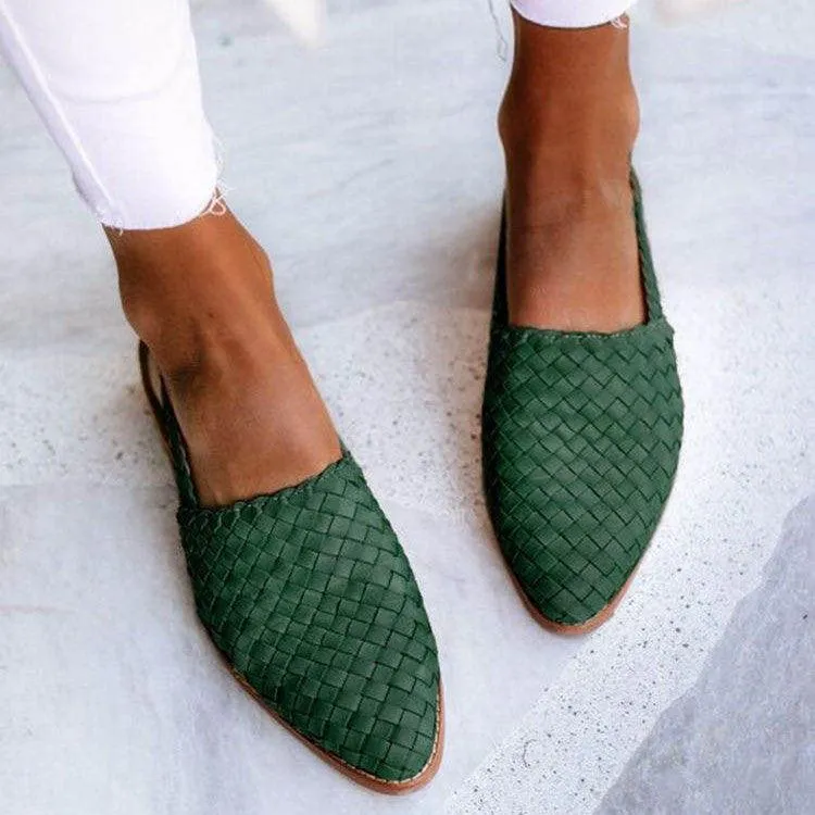 Sia™ |  Woven Pattern Low Heel Mule Shoes