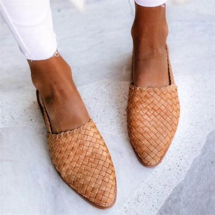 Sia™ |  Woven Pattern Low Heel Mule Shoes