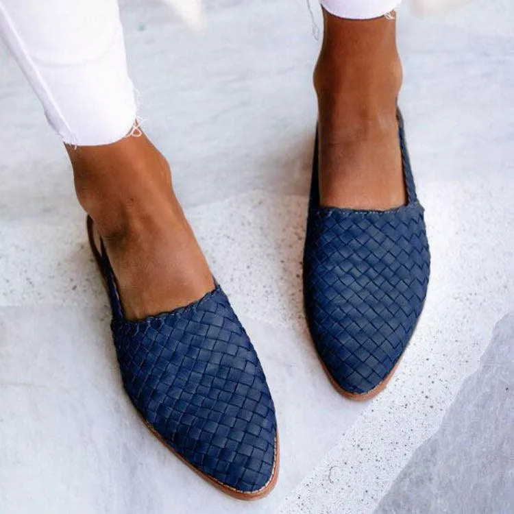 Sia™ |  Woven Pattern Low Heel Mule Shoes