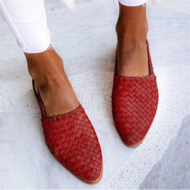 Sia™ |  Woven Pattern Low Heel Mule Shoes