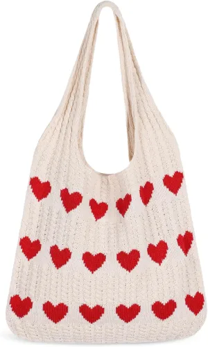 Sightor Crochet Tote Bag, Mesh Beach Bag Knit Summer Hobo Bag Vacation Boho Tote Bag for Women
