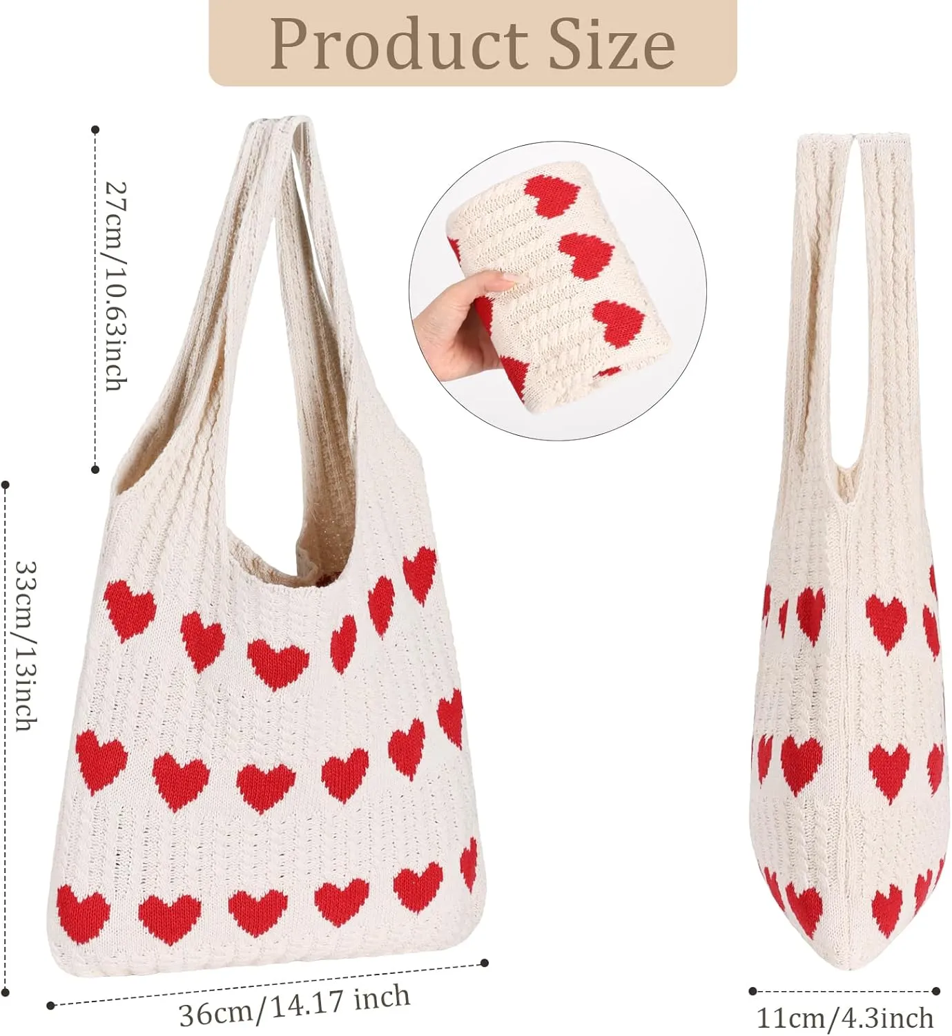 Sightor Crochet Tote Bag, Mesh Beach Bag Knit Summer Hobo Bag Vacation Boho Tote Bag for Women