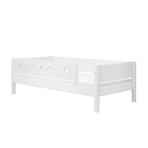 Single Bed with Safety Rails, 90x200 cm, White