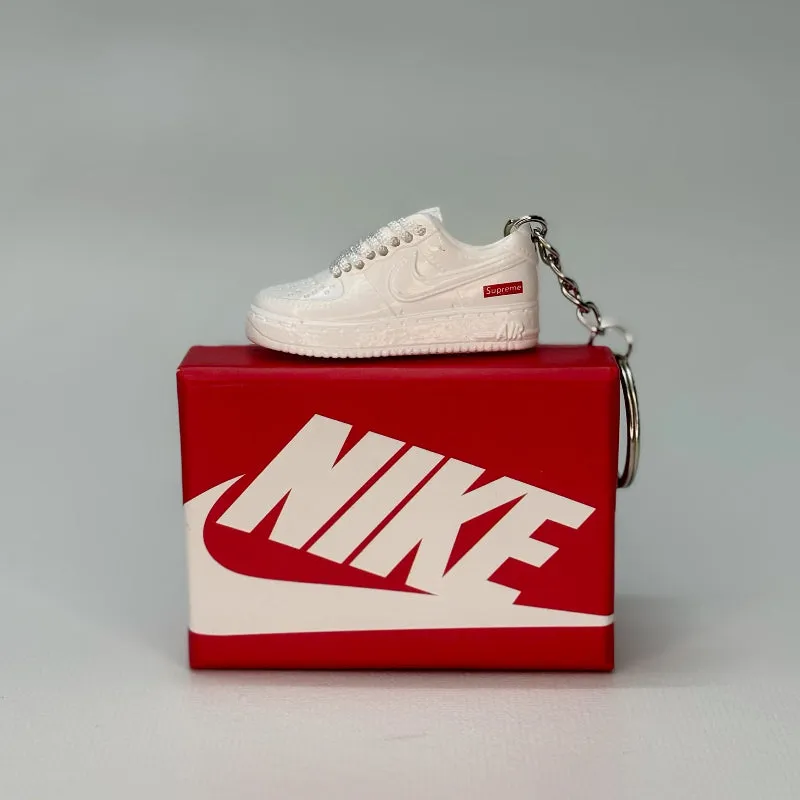 Single Sneaker Keychain - AF1 Supreme White Low (No Box)