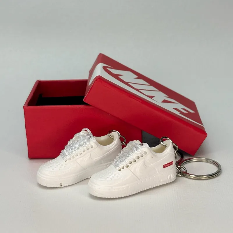 Single Sneaker Keychain - AF1 Supreme White Low (No Box)