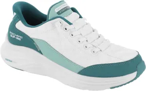 Skechers Sport Women's Women's Contour Foam Cozy FIT Hands Free Slip-INS Sneaker, White/Turq, 9.5