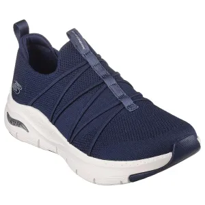 Skechers Womens Arch Fit Navy Slip On Trainers All Tied 149564/NVY