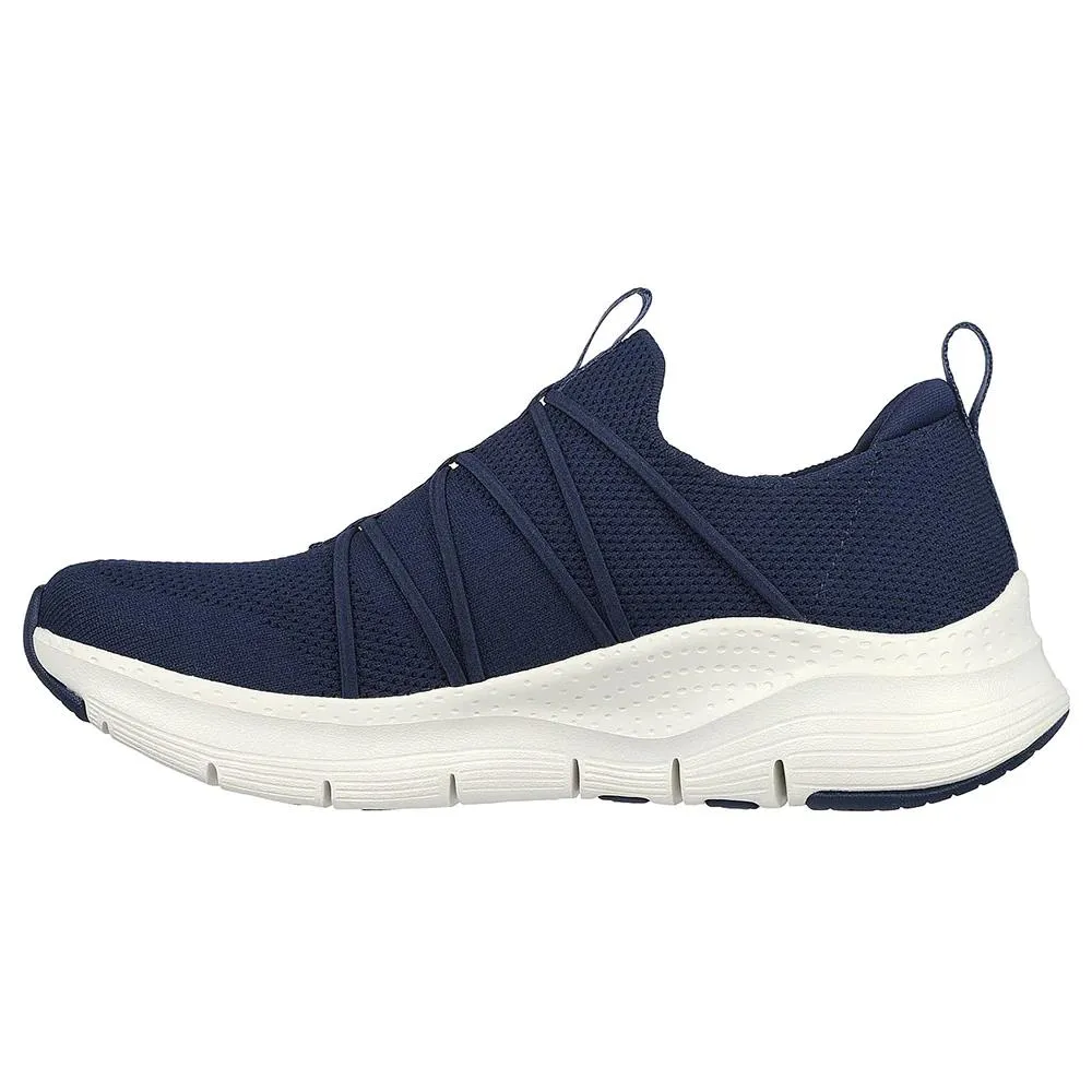 Skechers Womens Arch Fit Navy Slip On Trainers All Tied 149564/NVY