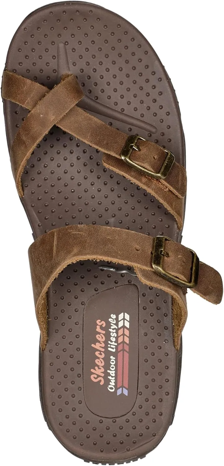 Skechers Women's Reggae-Carribean-Double Buckle Toe Thong Slide Sandal