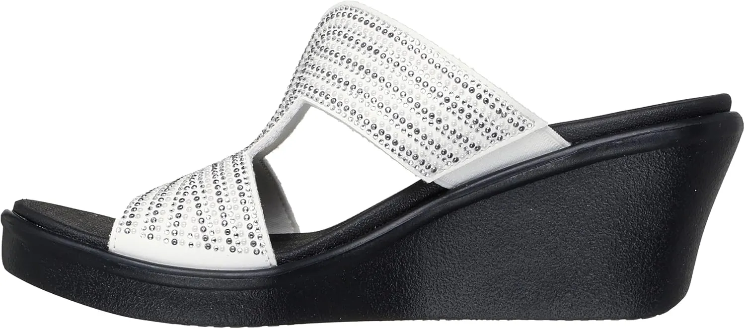 Skechers Women's Rumble on-Shining Night Wedge Sandal