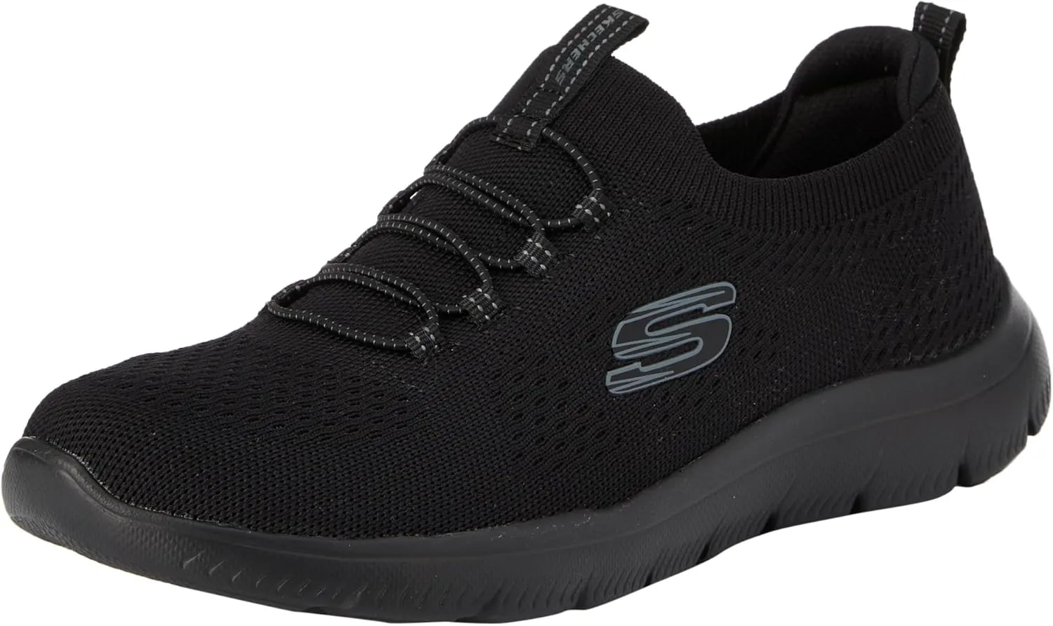 Skechers Women's Summits-Top Player Sneaker, Black/Black=BBK, 8.5