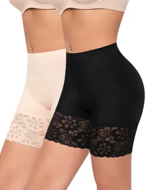Slip Shorts for Under Dresses Women Anti Chafing Underwear Seamless Boyshorts Panties Lace Under Shorts