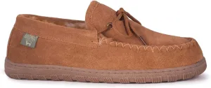 Slippers Mens Moccasins Shoes - Sheepskin Lined Slip-on Indoor & Outdoor Moccasins for Men