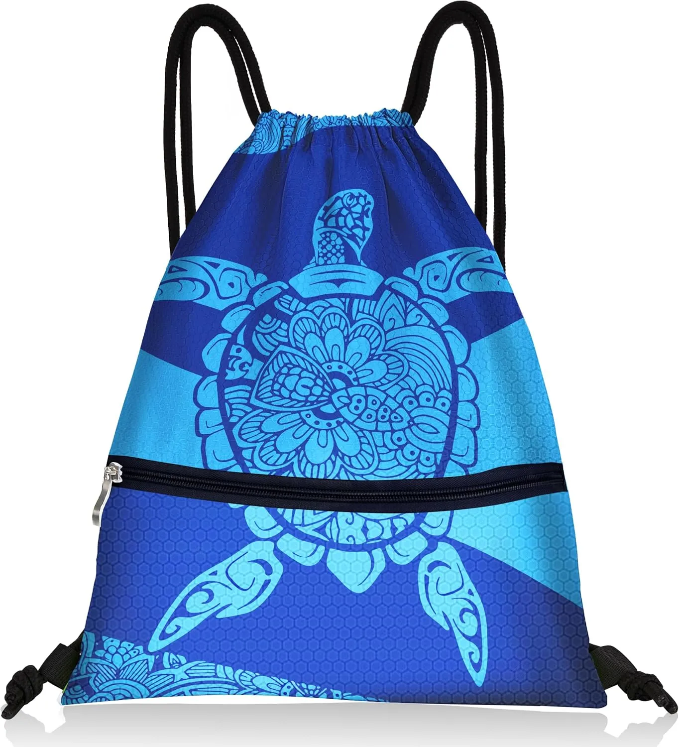 Slohif Drawstring Backpack Beach Swim Bag for Kids Draw String Dance Travel Cinch Ballet Gym Bags for Girls Boys Cute Turtle Waterproof Backpack for Swimming Summer Camp Pool Sports Nylon Large