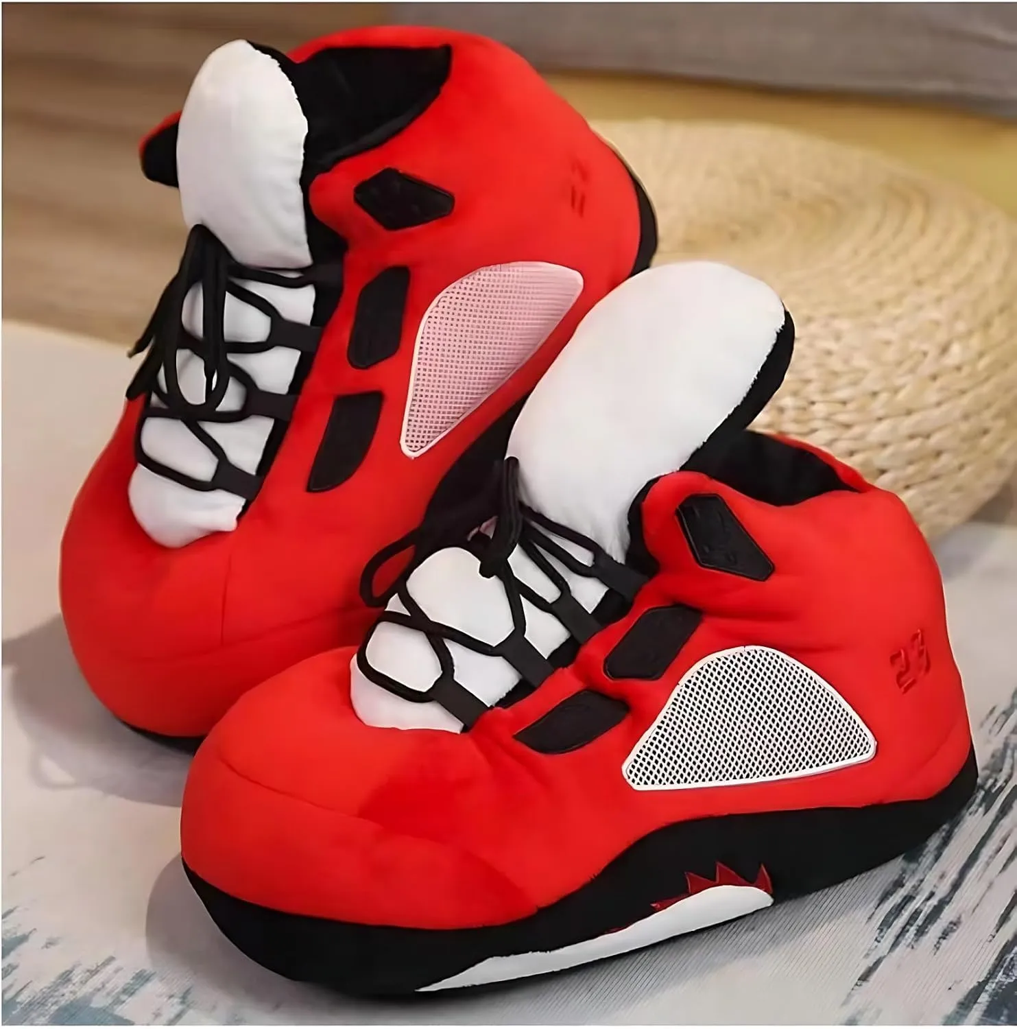 Sneaker Slippers for Men and Women Cozy Warm Home Plush Slippers Indoor Outdoor Non-slip Fluffy Shoes