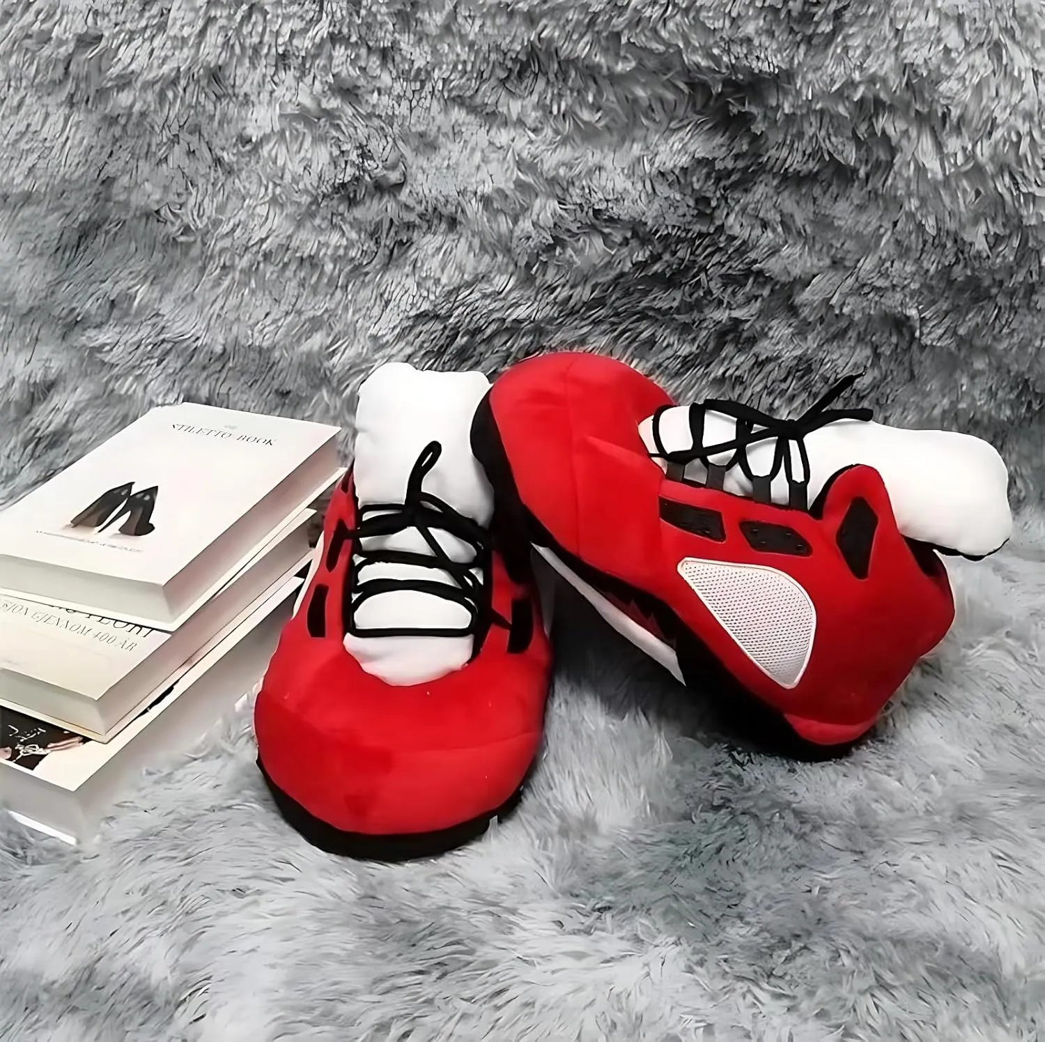 Sneaker Slippers for Men and Women Cozy Warm Home Plush Slippers Indoor Outdoor Non-slip Fluffy Shoes