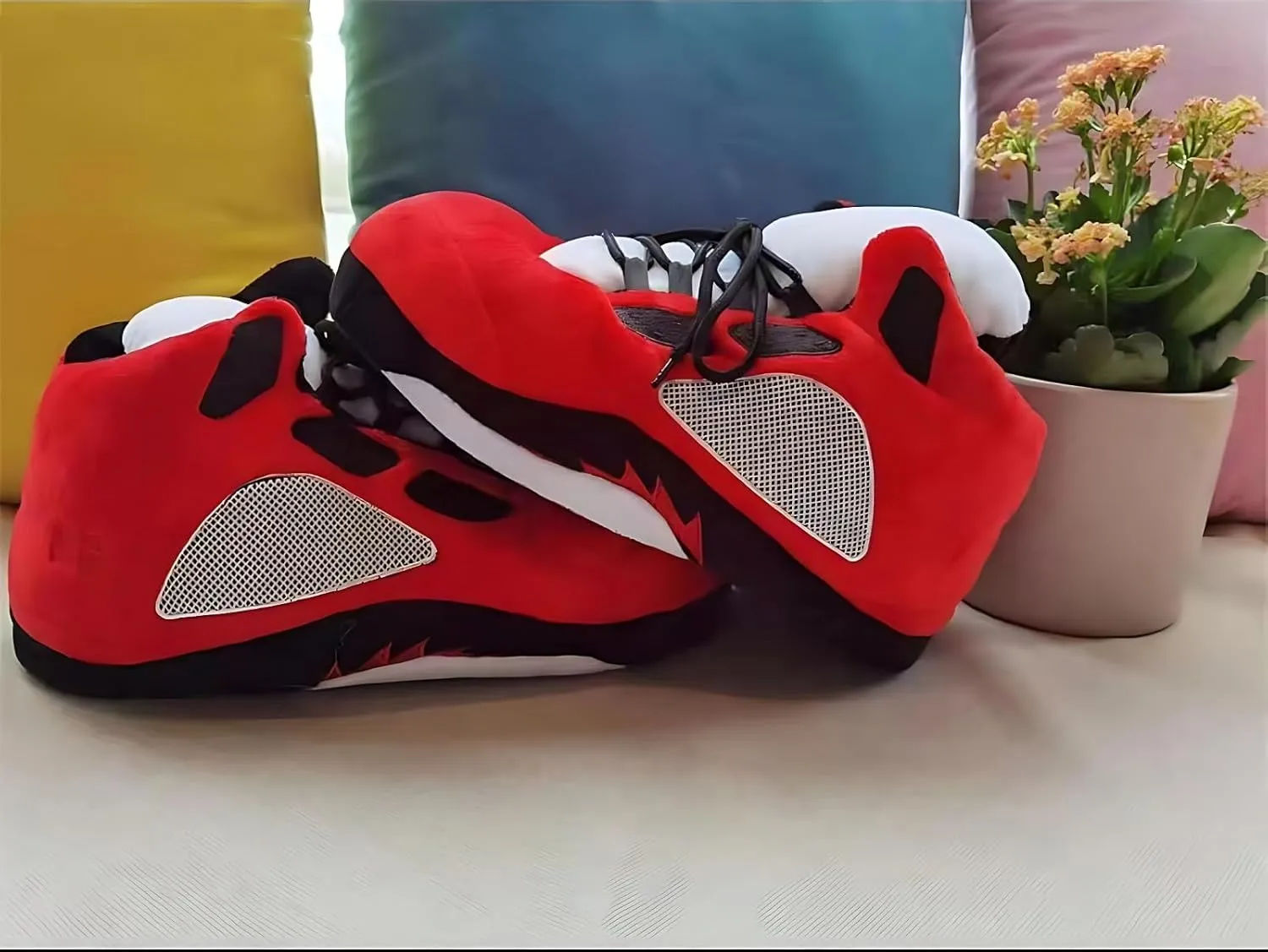 Sneaker Slippers for Men and Women Cozy Warm Home Plush Slippers Indoor Outdoor Non-slip Fluffy Shoes