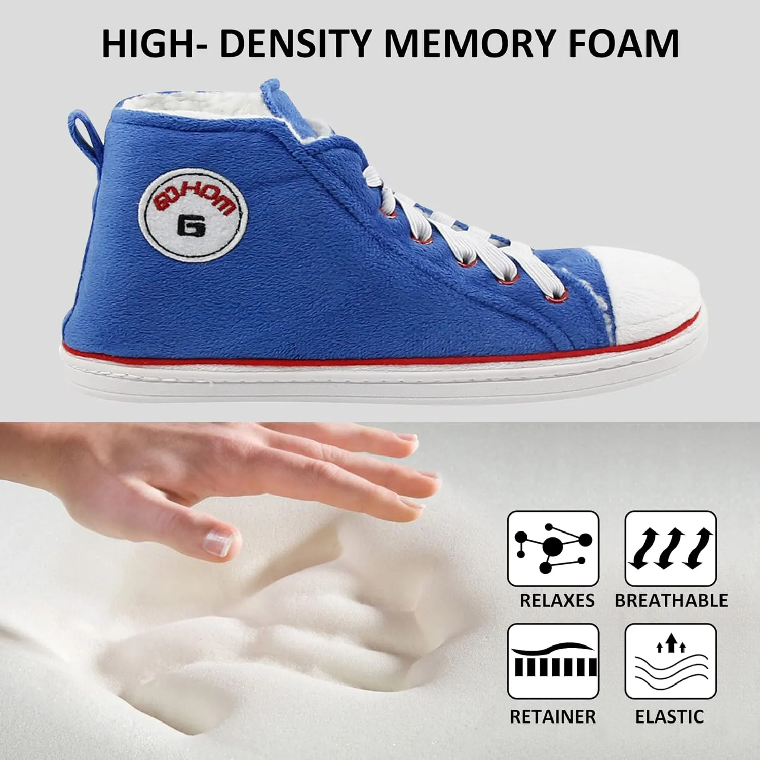 Sneaker Slippers for Women Fashion Indoor House Slipper Boots, Women's Super Soft Warm High Top Plush House Shoes for Women Slippers