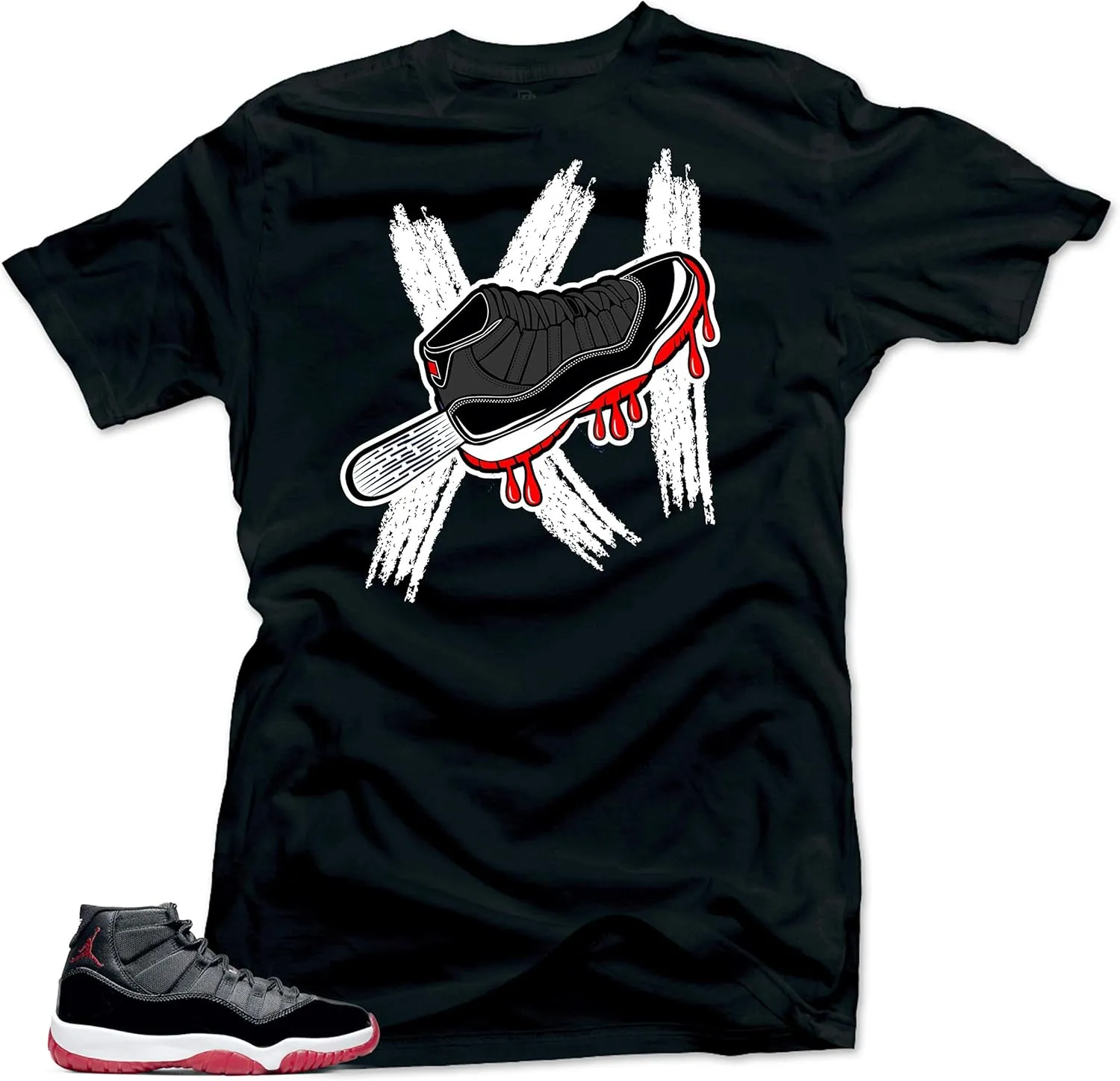 SNELOS Shirt to Match Jordan 11 Bred 2019 Match Sneakers Tees