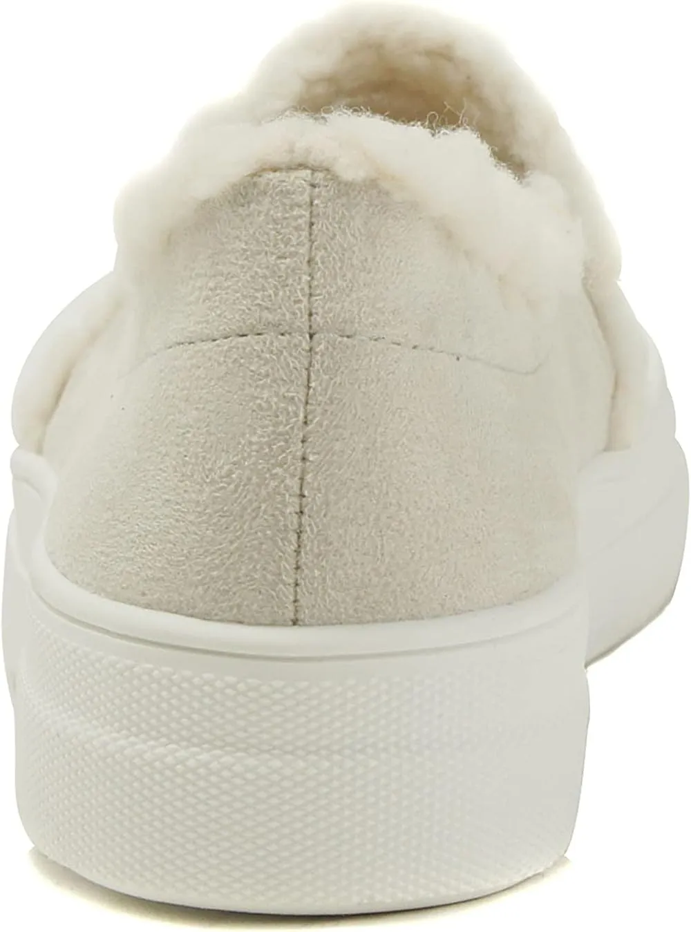 Soda Glassy Women’s Slip On Faux Fur Trimming Double Layer Foam Padded Cushion Sock Fashion Sneakers