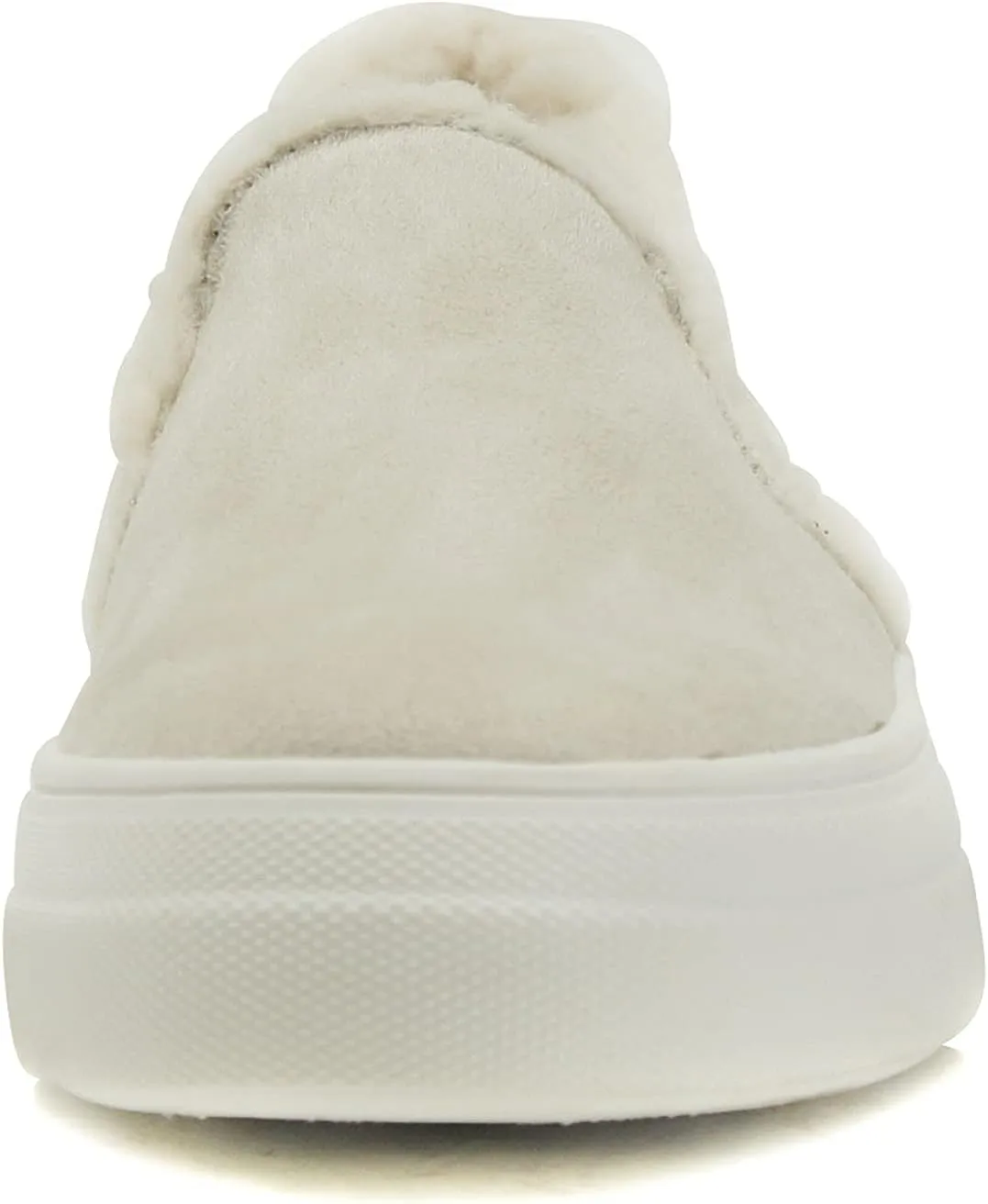 Soda Glassy Women’s Slip On Faux Fur Trimming Double Layer Foam Padded Cushion Sock Fashion Sneakers