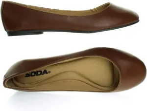 Soda Kreme Comfortable Basic Shoes Women Ballet Flat Round Toe Gel Insole