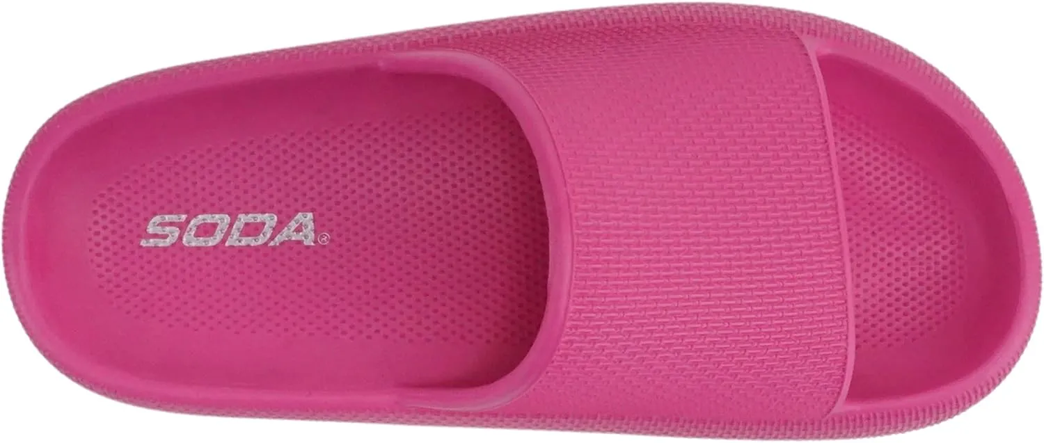 Soda “MARSHMALLOW” ~ Women Feather Recovery Slide Open Toe Lightweight Comfort Cushion Sandal