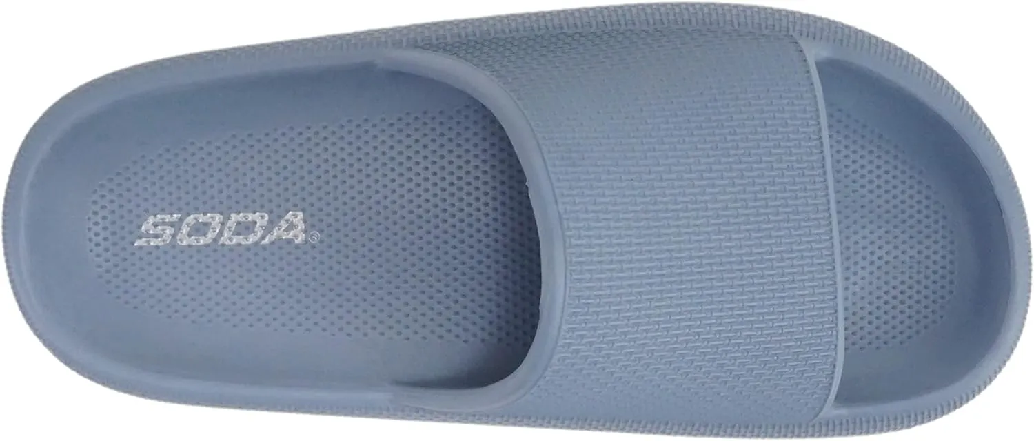 Soda “MARSHMALLOW” ~ Women Feather Recovery Slide Open Toe Lightweight Comfort Cushion Sandal