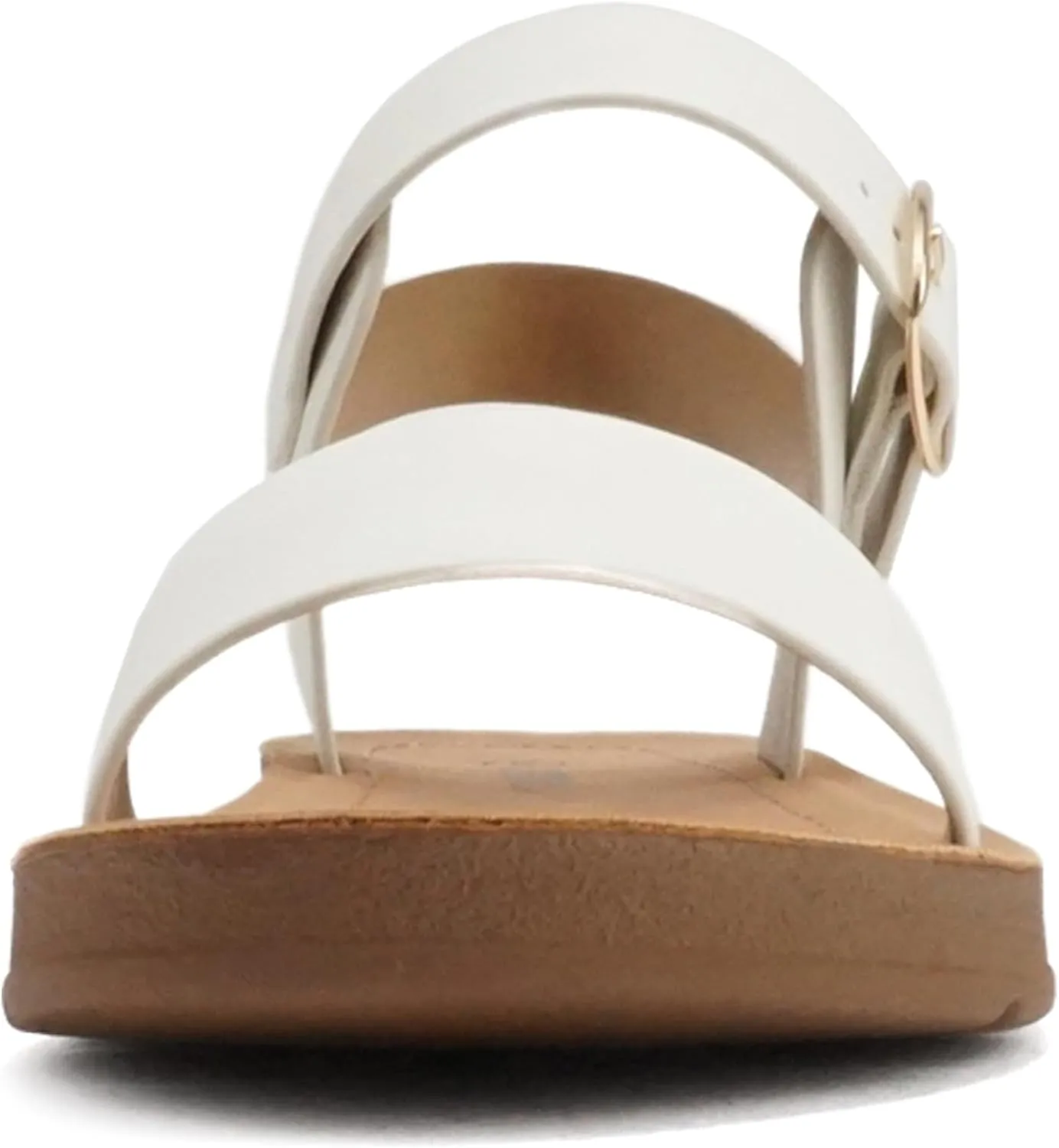 Soda PLENTY ~ Women's Strappy Ankle Wrap Buckle Fashion Flat Sandals