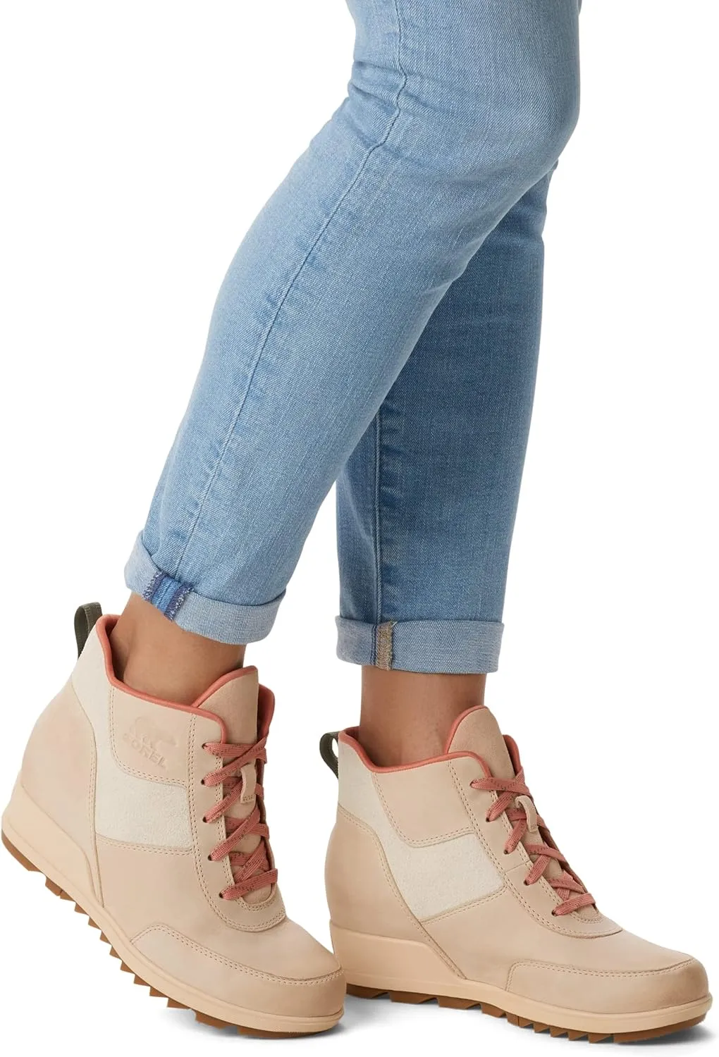 Sorel Women's Evie Sport Lace Bootie — Waterproof Suede & Leather — Wedge Ankle Sneaker — Booties