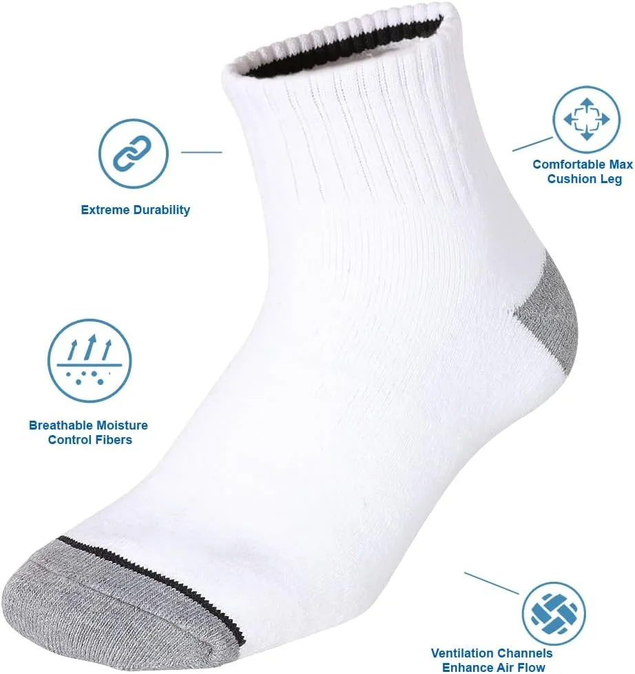 SoxDaddy Men’s 10Pack Athletic Socks,Comfy Cotton Full Cushion Casual Low Cut Socks