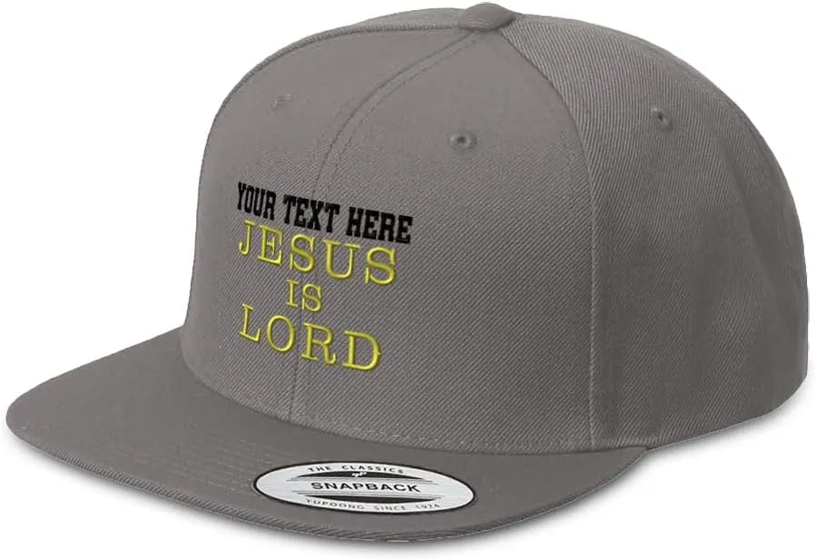 Speedy Pros Snapback Hat for Men Flat Brim Hats Jesus is Lord God Christ Christian Religious Embroidered Flat Bill Hat