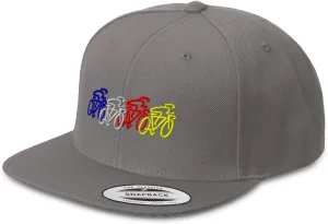 Speedy Pros Snapback Hats for Men & Women Bike Race Olympics Sports Event Flat Bill Baseball Cap