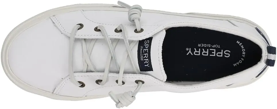 Sperry Womens Pier Wave LTT Lace Up Sneakers Shoes Casual - White