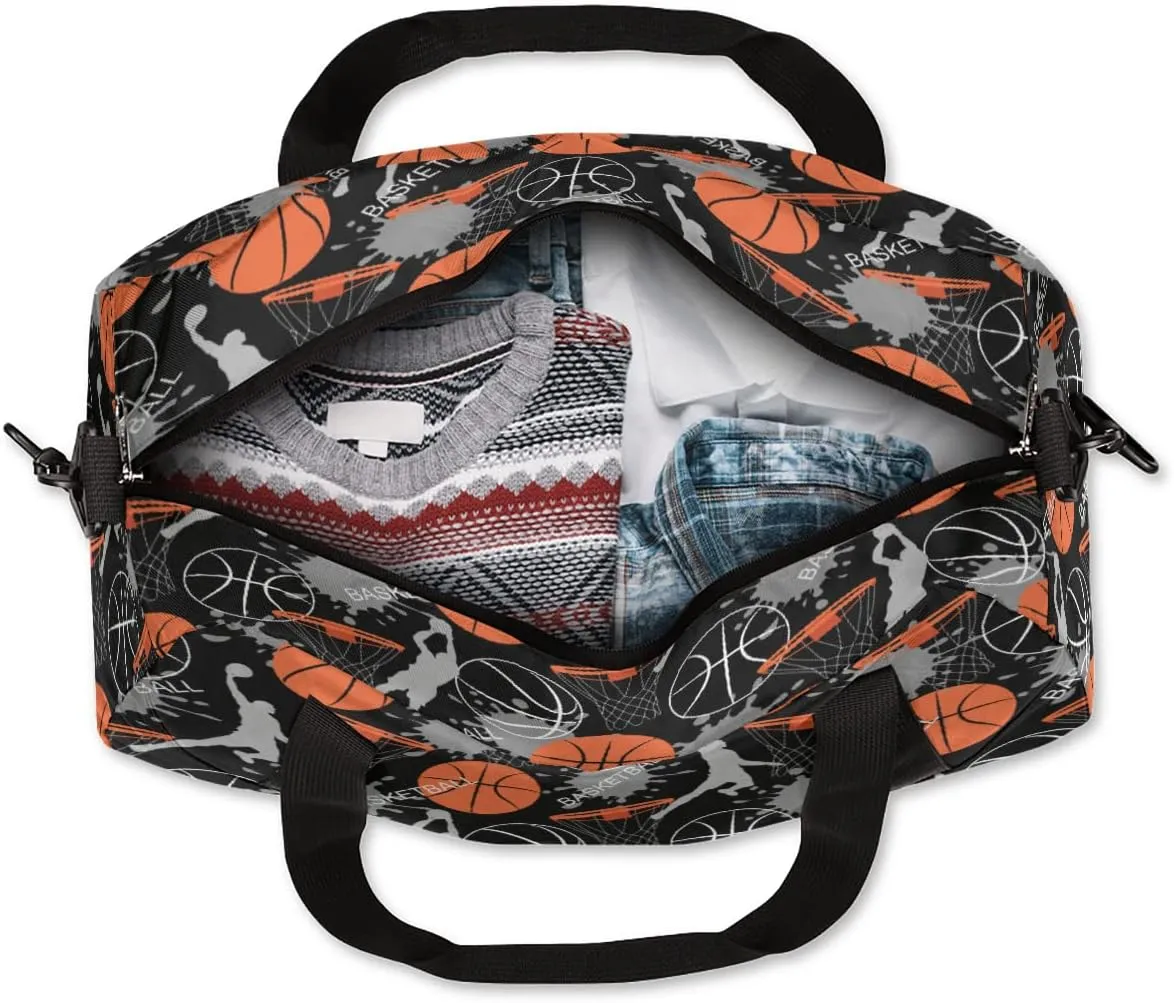 Sport Man Kids Basketball Duffle Bag for Boys & Girls - Dance, Gym, Overnight & Travel Bag