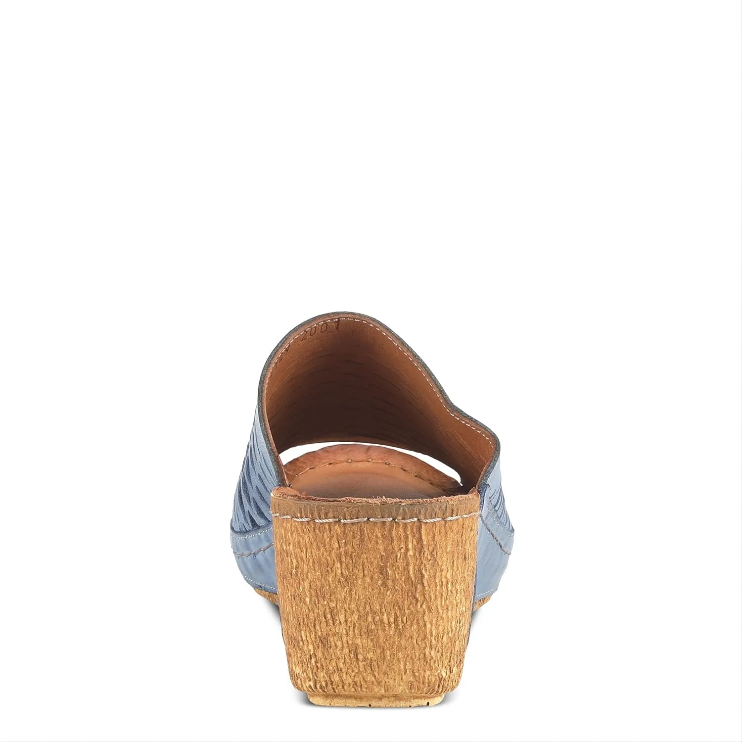 Spring Step Cunacena Women's Leather Slip On Wedge Sandal | Low Heel Sandals for Women with Die Cut Lattice, Stretch Upper, Breathable Lining