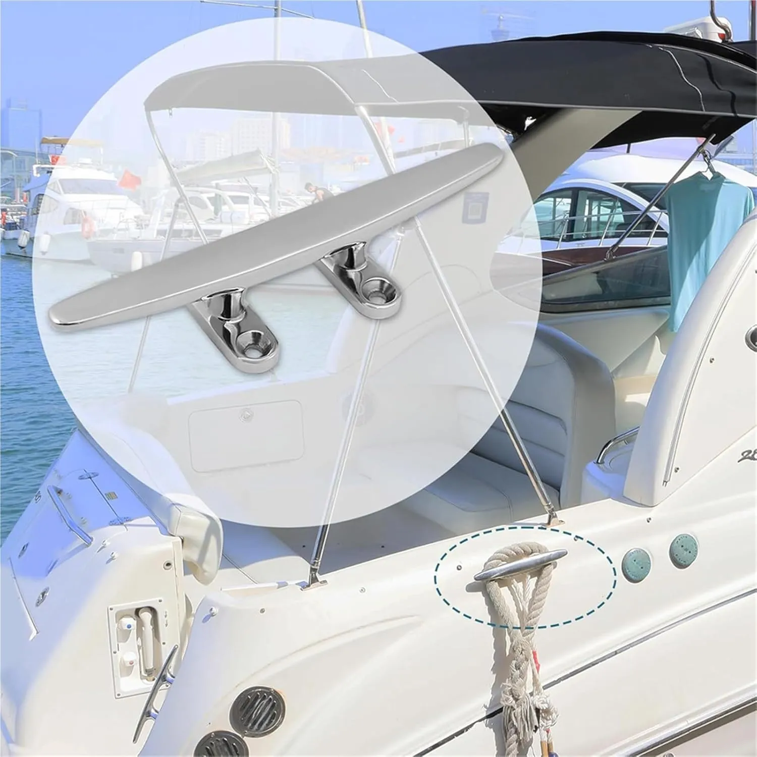 Stainless Steel 316 Flat Cable tie Mooring Post Mooring Post Bottom Plate Mooring Post Mirror Polished Marine Hardware Easy Installation